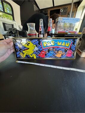 Pac-Man Retro Wall Art Sign - Yellow & Multicolor
